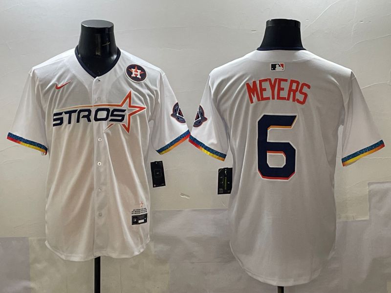 Men Houston Astros #6 Meyers White Four generations Joint Name 2025 Nike MLB Jersey style 10->houston astros->MLB Jersey